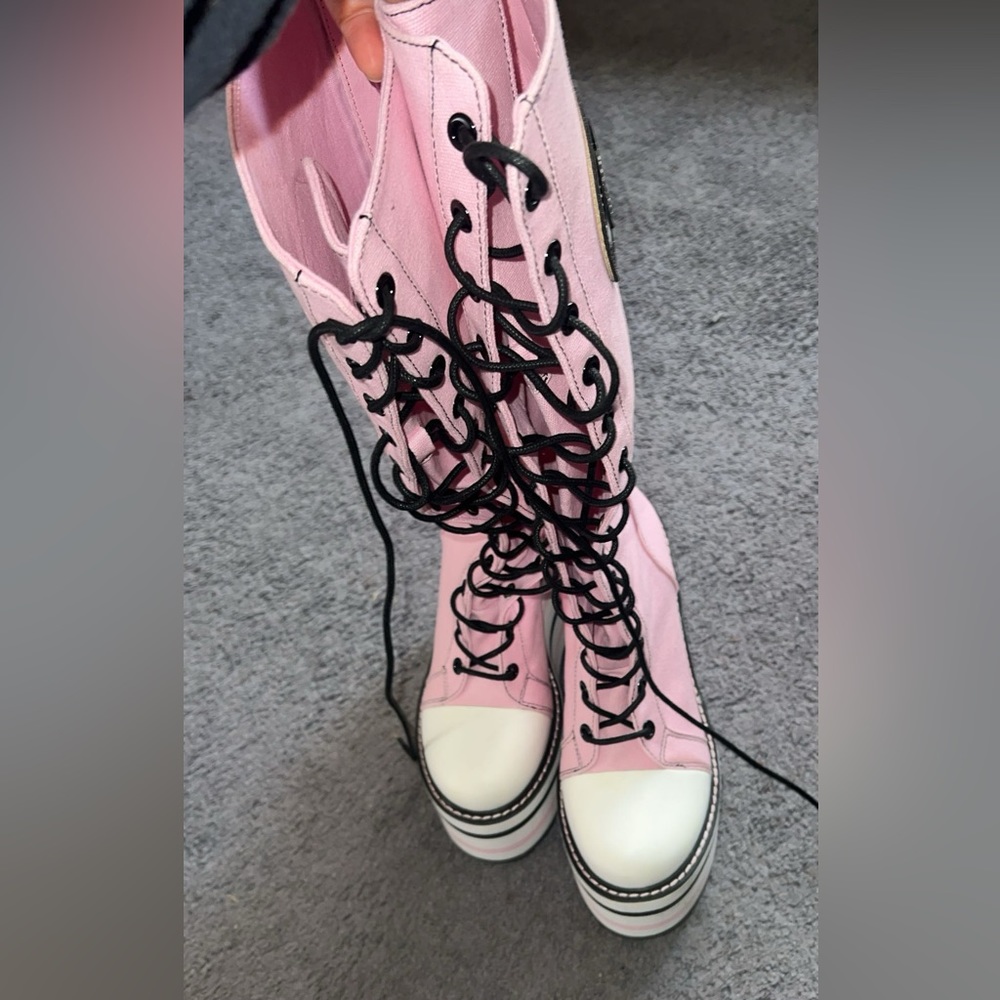 These are platforms boots brought from dolls kill worn once. (Added photo of me)